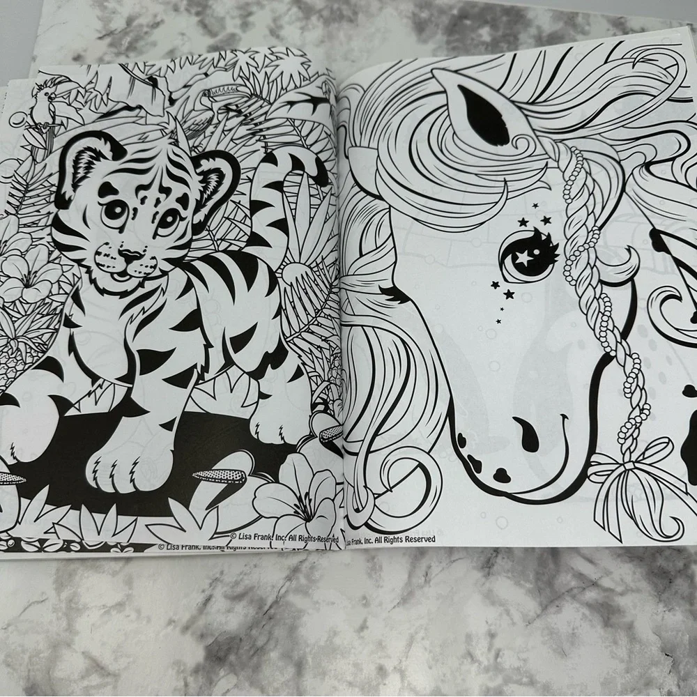 Lisa Frank Travel Writers & Velvet Art Coloring Book Bundle 99s Y2K Bundle